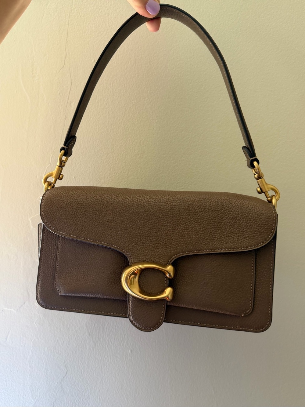 Coach Tabby 26 Shoulder Bag Dark Stone Pebbled Leather